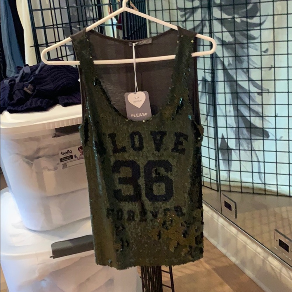 dark green sparkly tank from italy